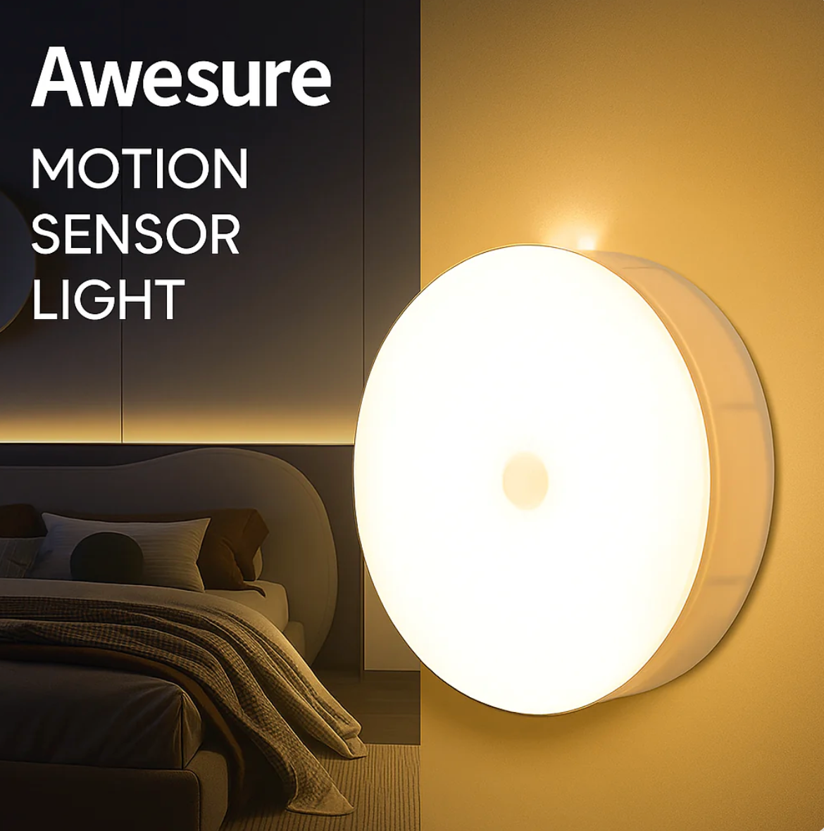 Smart Motion Sensor LED Night Light – USB Rechargeable