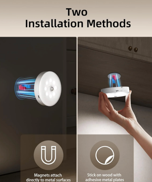 Smart Motion Sensor LED Night Light – USB Rechargeable