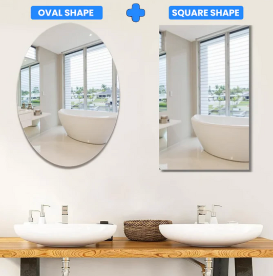 Combo of Oval Shape & Square Shape Mirror (Pack of 2)....